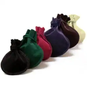 Royal Suede Rounded Drawstring Pouches