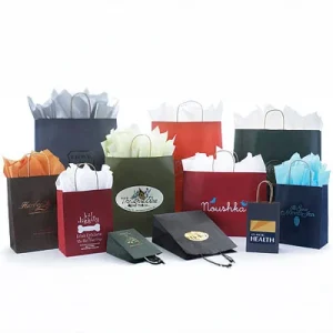 Tinted Colors on Kraft Base Paper Bags with Twisted Paper Handles