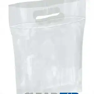 Die-Cut Handle Clear Zip Plastic Bags with Zip Closure