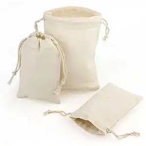 Natural Cotton Drawstring Pouches