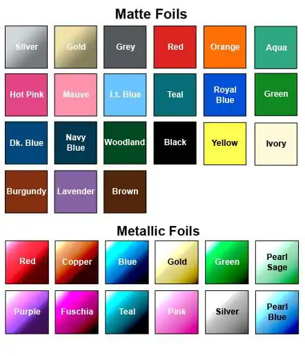foil colors