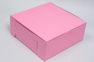 10x10x4 Pink Bakery Box - Closed
