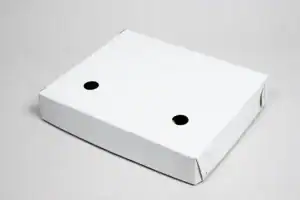 Pizza box with lock corners for secure packaging and freshness.