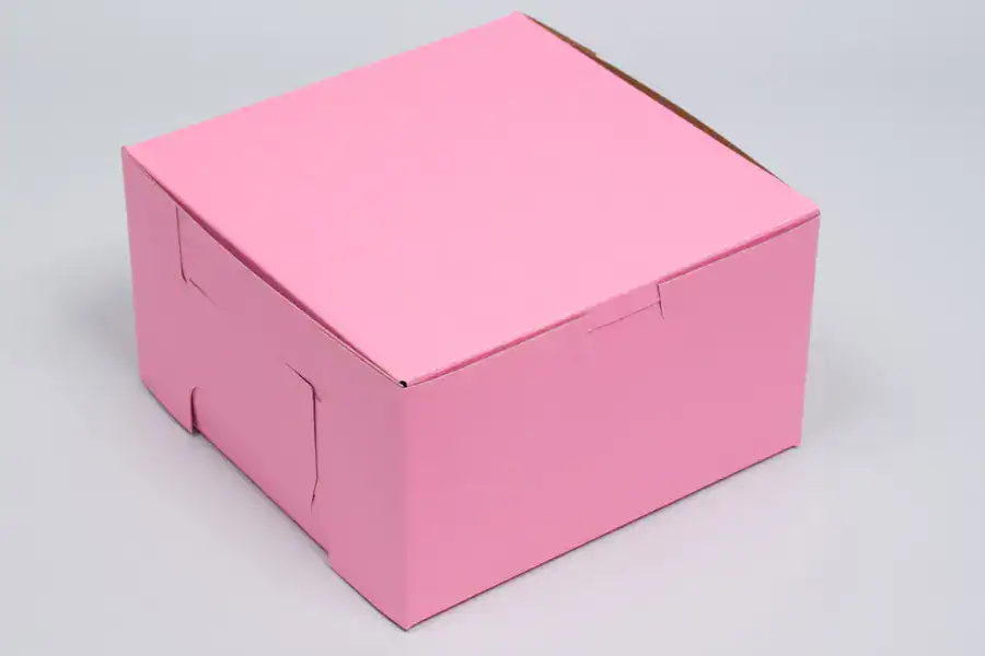 7x7x4 Pink Bakery Box - closed