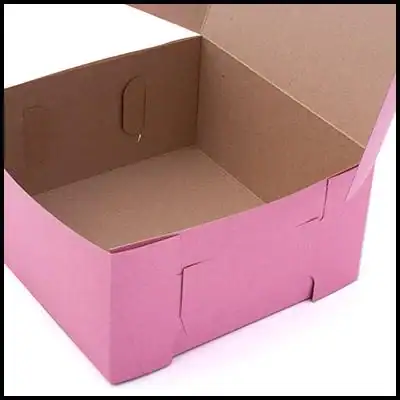pink bakery box interior