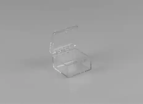 Clear plastic box with lid for packaging and storage solutions.
