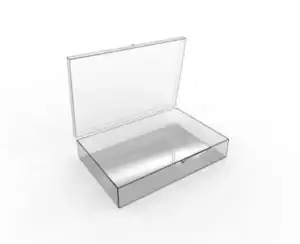 Rigid Hinged Plastic Boxes - 7-3/8 x 4-29/32"