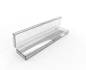 Rigid Hinged Plastic Boxes - 7-1/2 x 1-1/2"