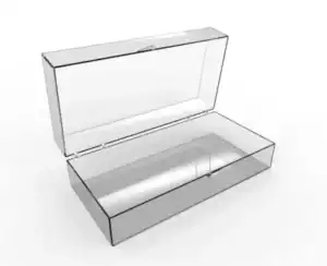 Rigid Hinged Plastic Boxes - 7-1/4 x 3-1/2"