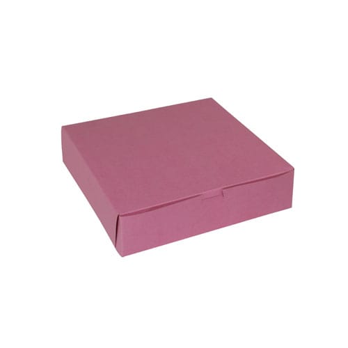 Pink shipping and storage box for packaging needs.