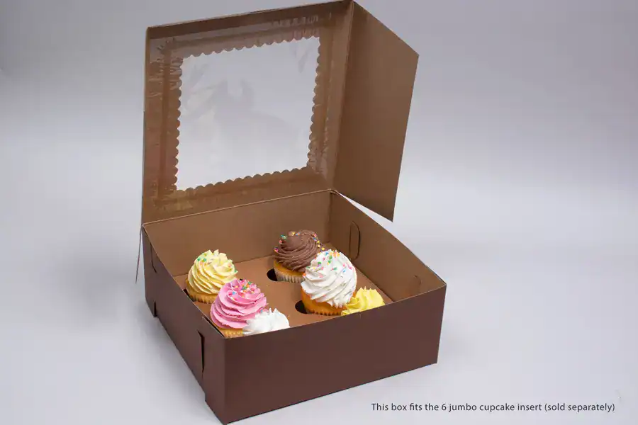 Premium 10x10x4 Window Cupcake Box for Chocolates.