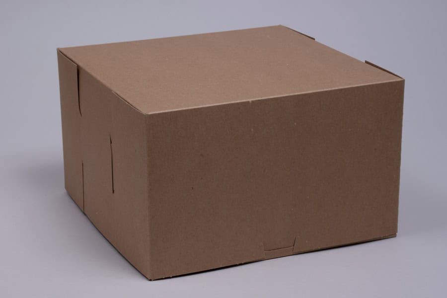 8 x 8 x 5, Bakery Boxes, 1-Piece Lock Corner, Natural Kraft