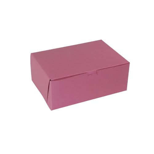 Pink corrugated cardboard shipping box for packaging and mailing.