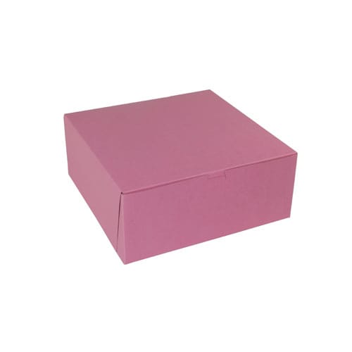 Pink cardboard shipping and storage box for packaging needs.