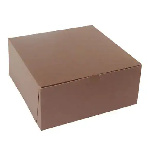 Bakery box for packaging chocolates, baked goods, and treats, featuring a secure lock corner design.