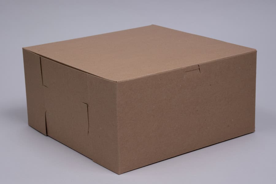 12 x 12 x 6, Bakery Boxes, 1-Piece Lock Corner, Natural Kraft