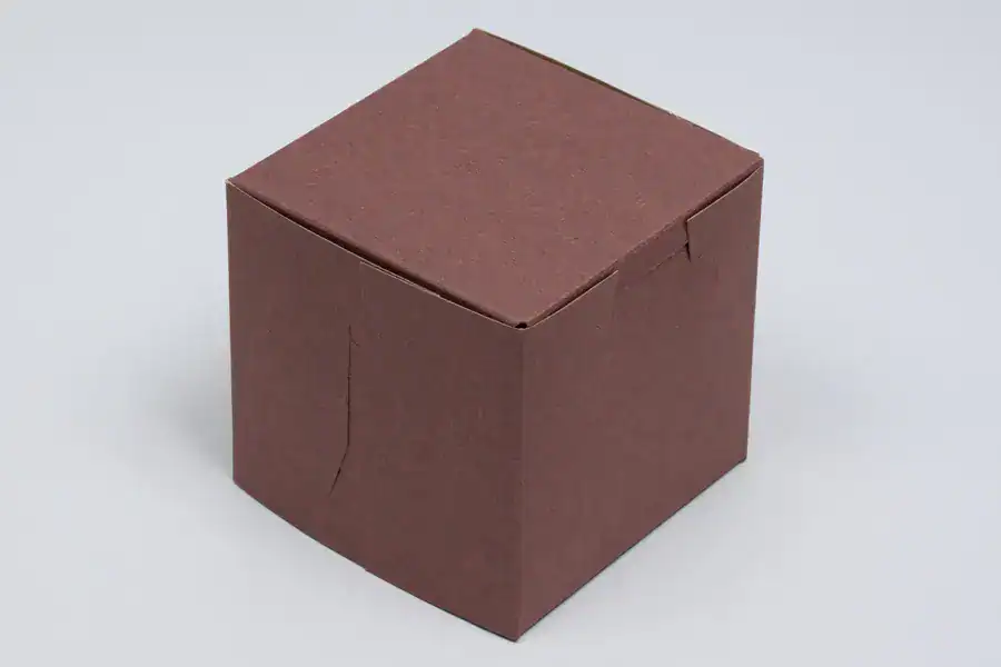 Custom chocolate cupcake packaging with lock corner design.