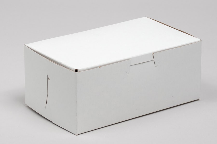 5-1/2 x 4 x 2-7/8, Bakery Boxes, 1-Piece Lock Corner, White