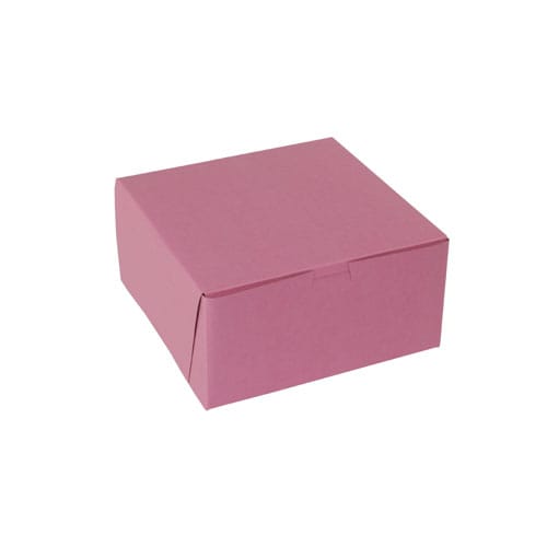 Pink shipping and storage box for packaging and mailing needs.