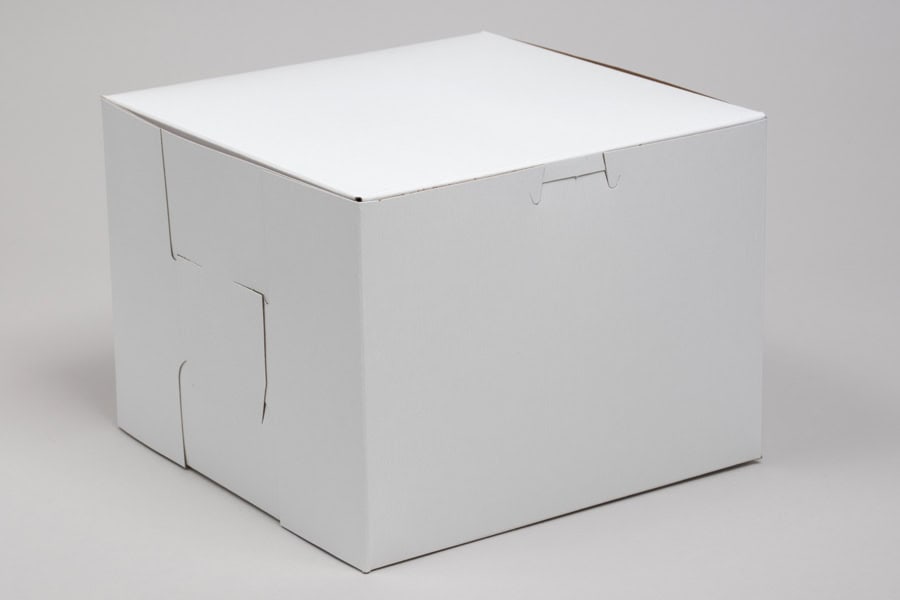 6 x 6 x 4, Bakery Boxes, 1-Piece Lock Corner, White