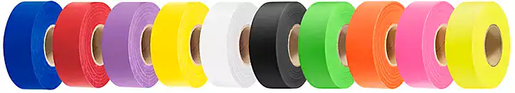 Assorted colorful packaging tape rolls for shipping and packaging solutions.
