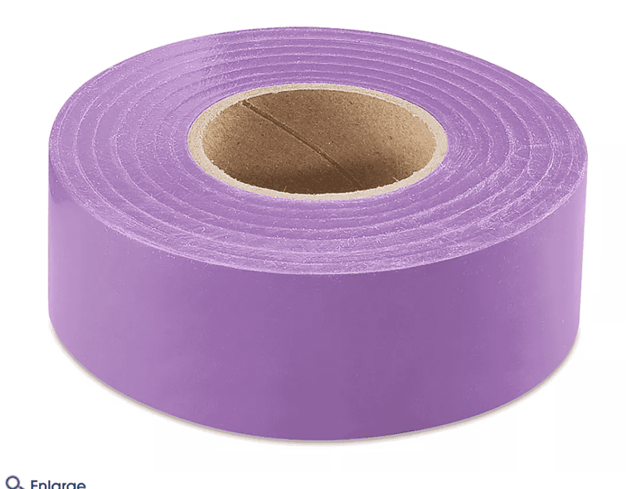 Purple flagging tape for marking and safety in packaging applications.
