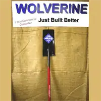 Wolverine steel handle spade with 15" straight blade for heavy-duty digging.