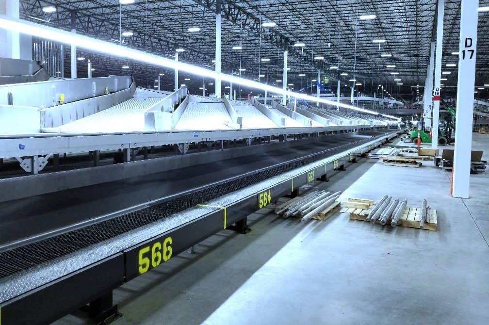 High speed sortation conveyor system for Global Parcel Shipping Company