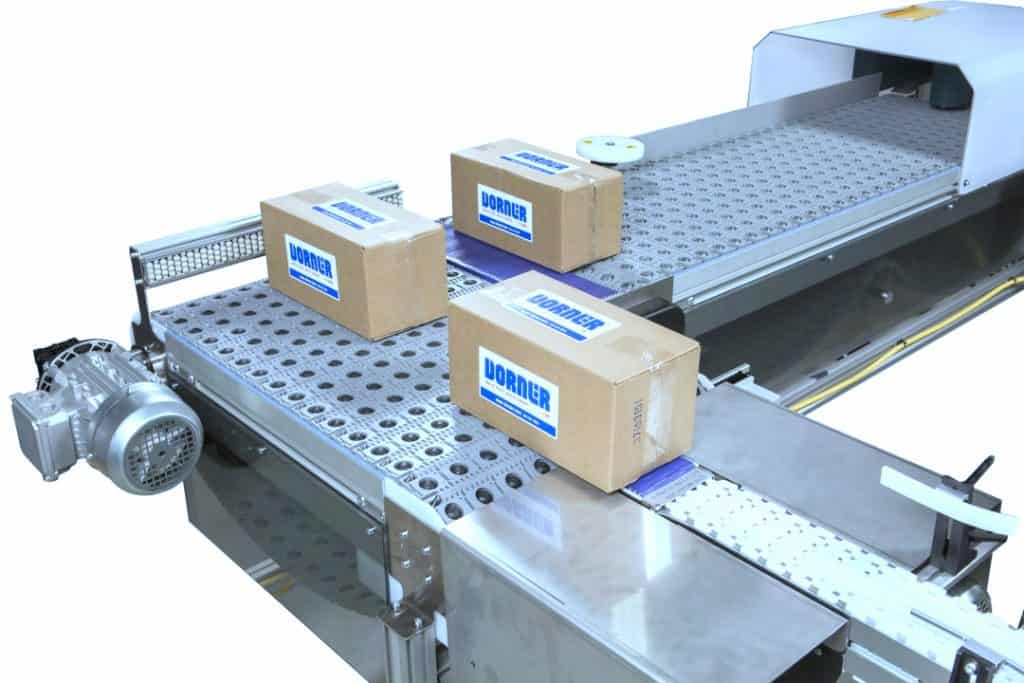 Automated conveyor system for packaging and logistics operations.