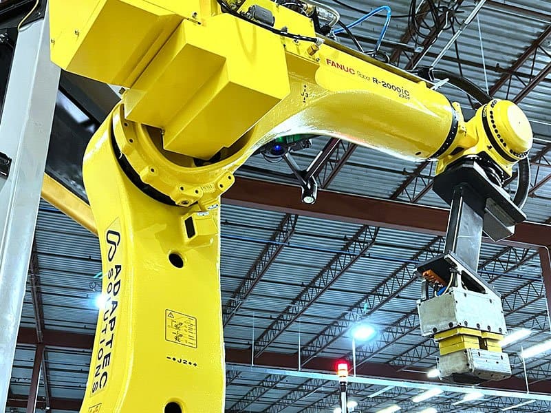 Side view of yellow robot