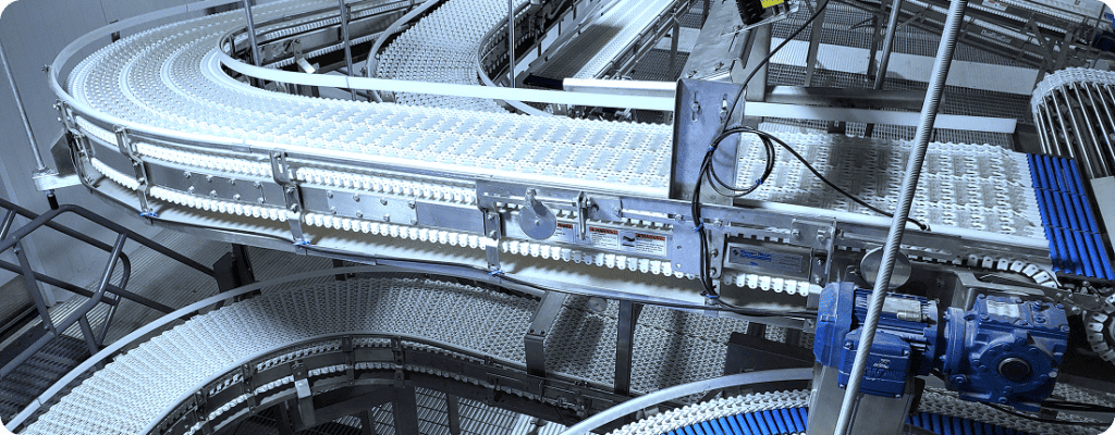 conveyor system in a warehouse to automation material handling