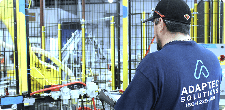 adaptec solutions engineer operating PLC for robotic system