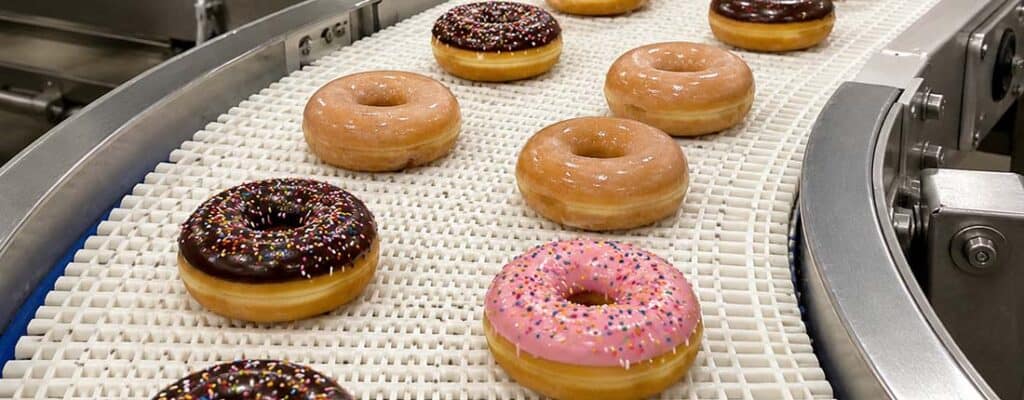 donuts on conveyor