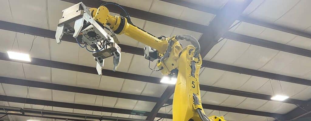 Yellow industrial robot