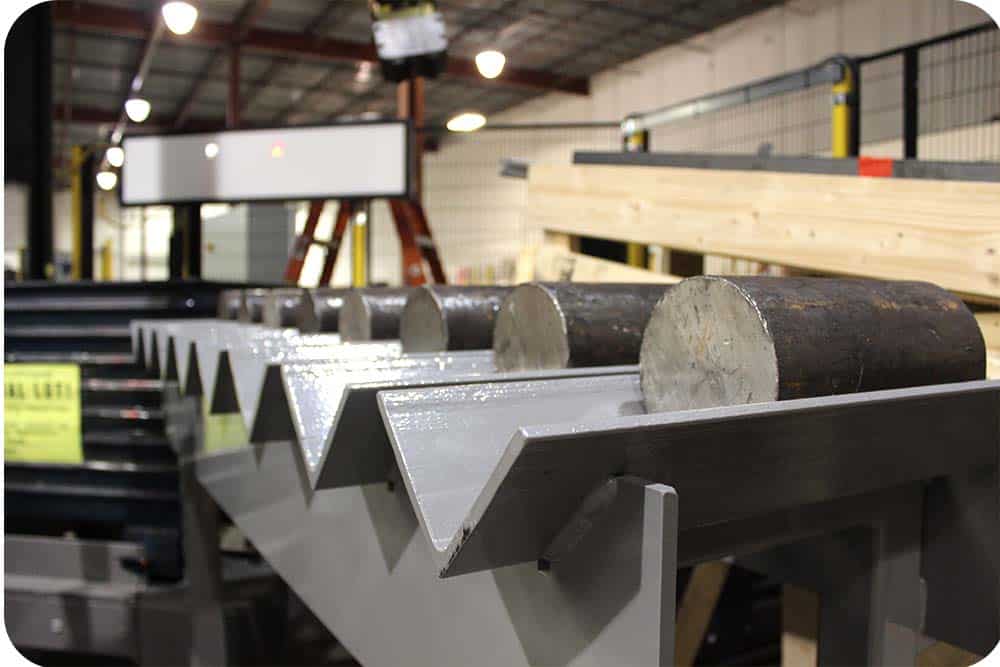 metal billets on forging line for automation system