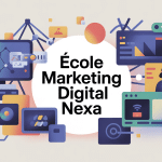 illustration école marketing digital nexa moderne