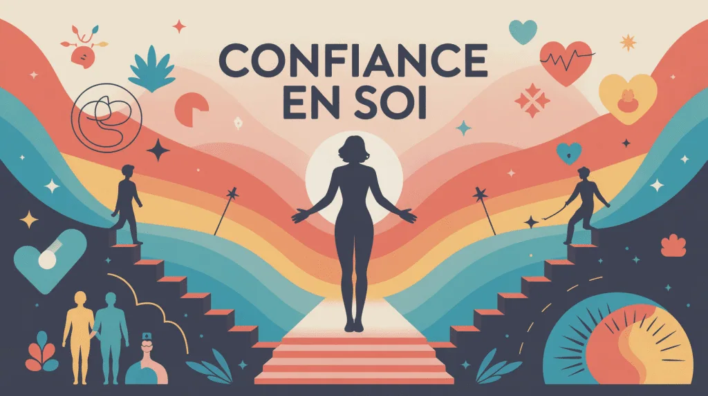 être sûr de soi silhouette rayonnante avec confiance en soi