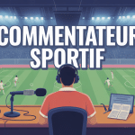 comment devenir commentateur sportif illustration métier cabine micro