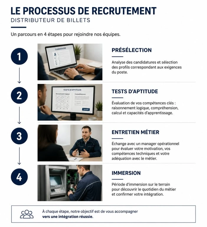 Processus de recrutement chez distributeurdebillets.fr : les 4 étapes clés pour devenir distributeur de billets