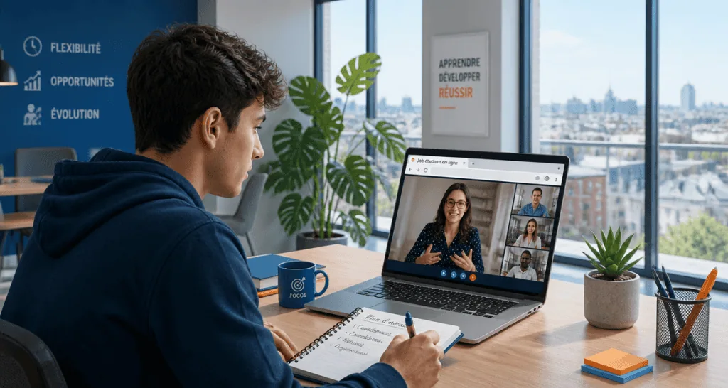 job étudiant en ligne espace coworking étudiant ordinateur