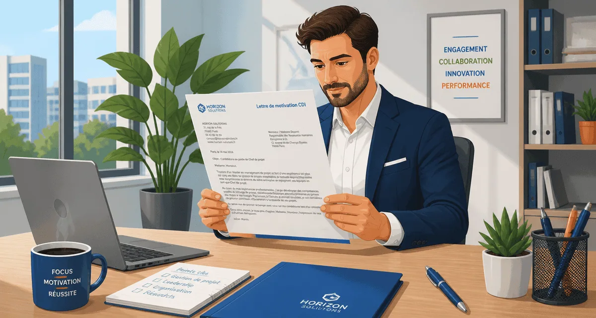 lettre de motivation cdi sur bureau moderne