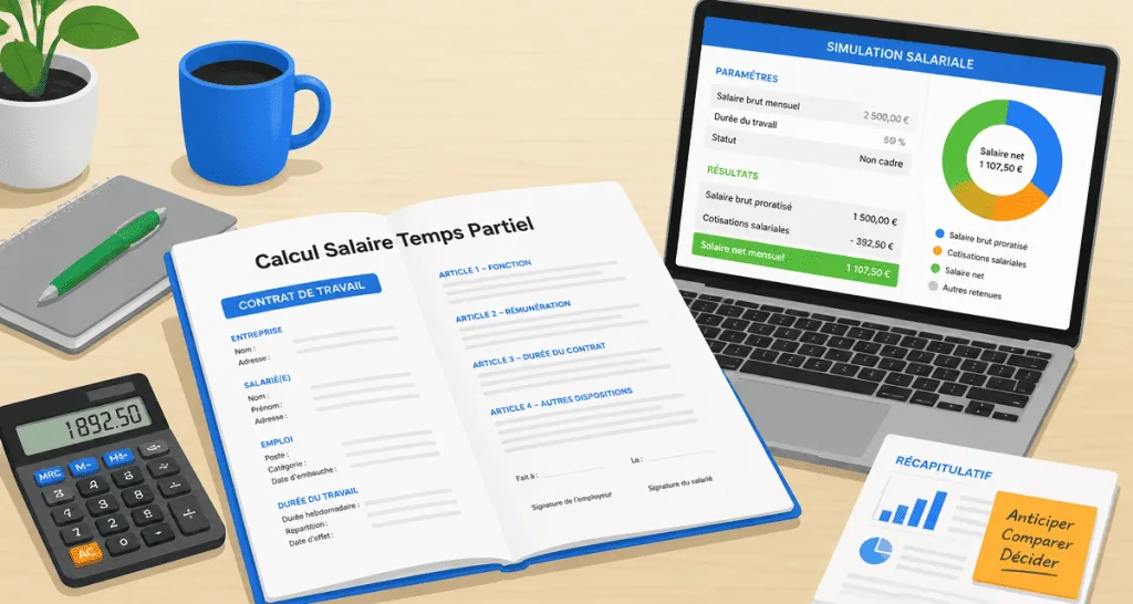 Temps partiel calcul salaire contrat et calculatrice