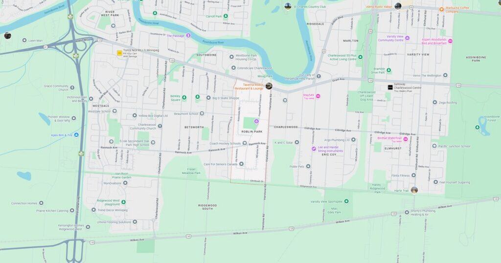 Detailed city map showing streets, highways, parks, and water features for navigation and urban planning.