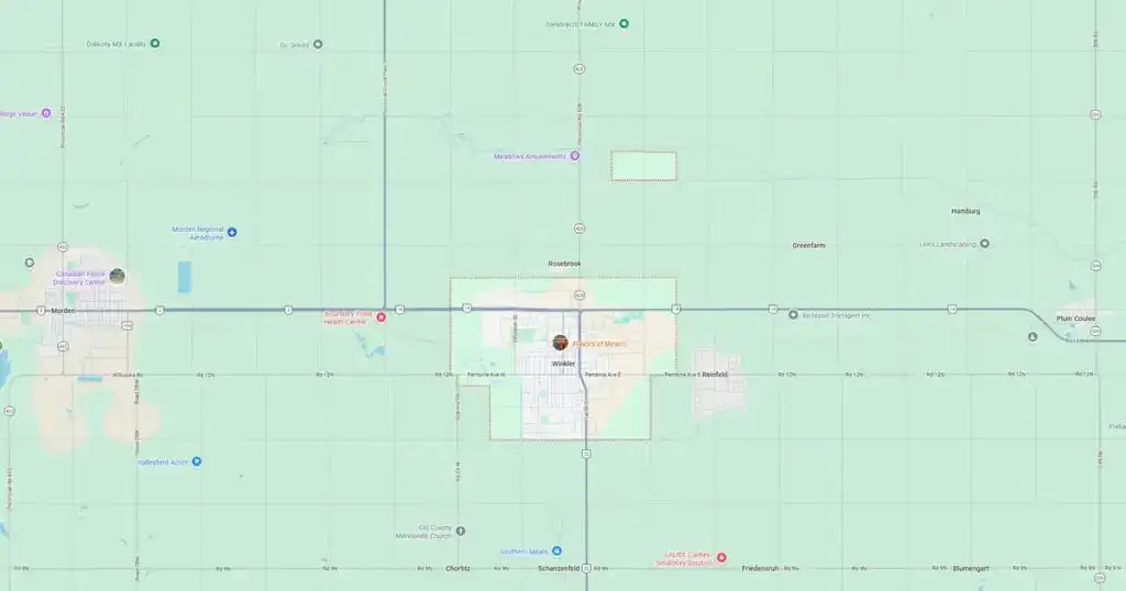 Map of a city with streets, parks, and landmarks, showing detailed street layout and neighborhood boundaries.