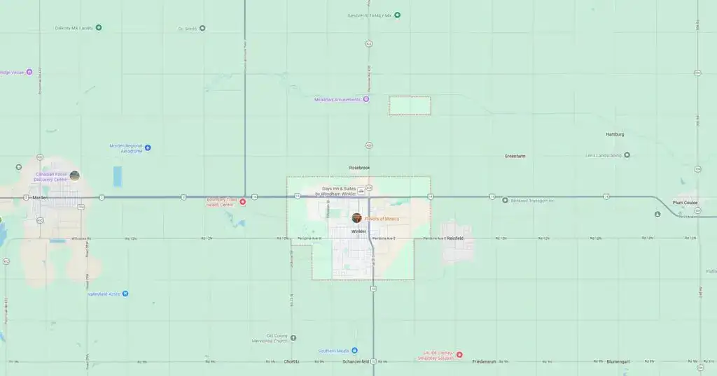 Map of a rural area showing roads, fields, and small settlements with minimal urban development.