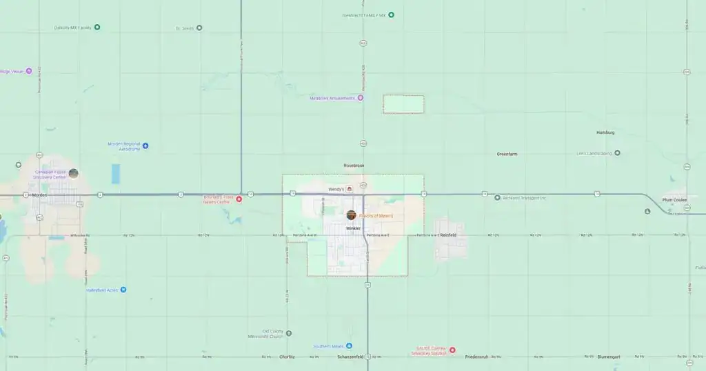 Map of a city with streets, parks, and landmarks, showing detailed street layout and neighborhood boundaries.