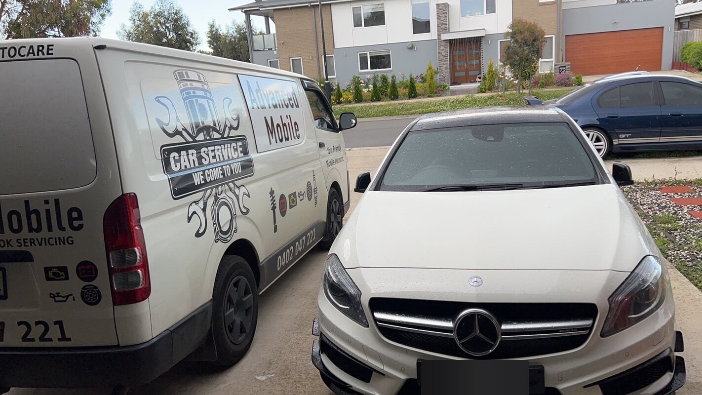 Mercedes A45 AMG major service completed by mobile mechanic in Canberra