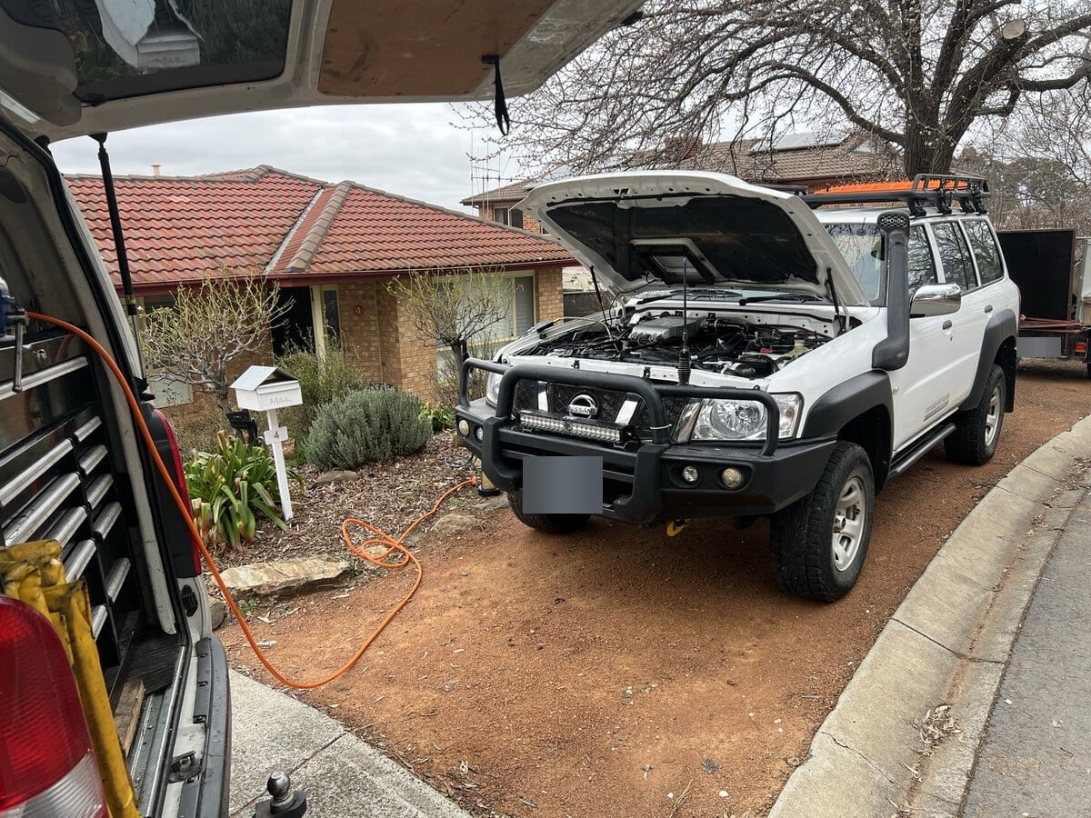 Nissan Patrol power tune-up and intake carbon clean service in Canberra by mobile mechanic
