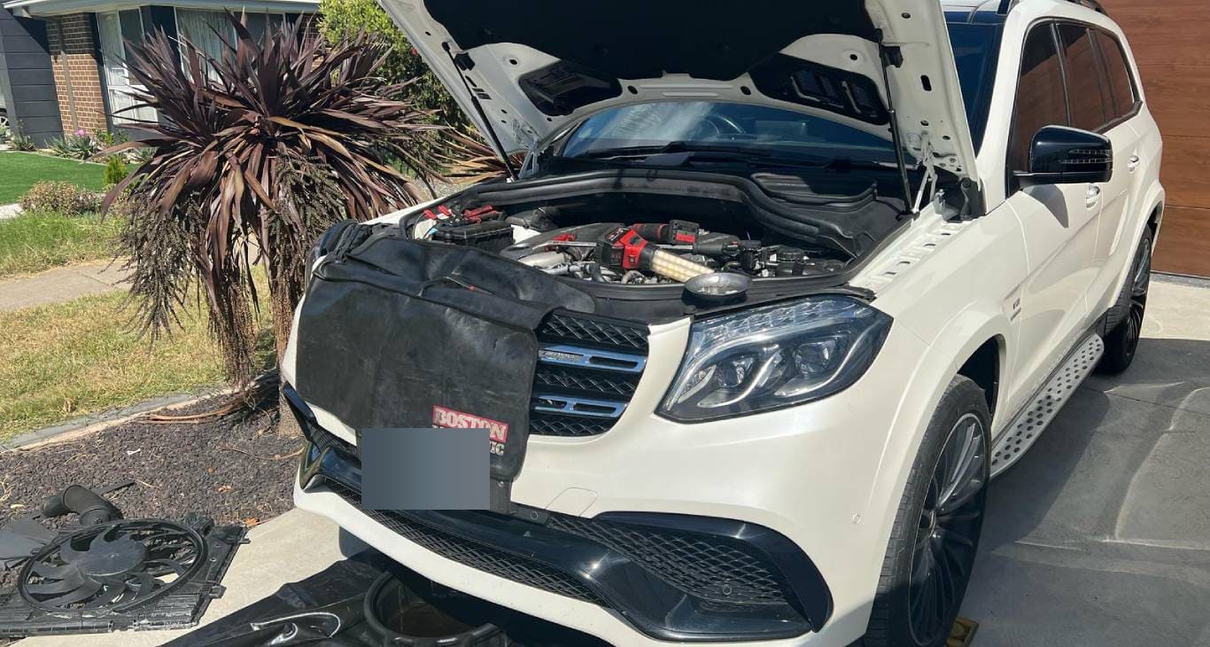 Mercedes GLE63 coolant leak diagnosis and repair completed in Canberra