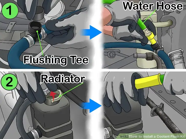 Mobile coolant flush service in Canberra - mechanic draining radiator